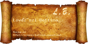 Lovászi Bettina névjegykártya